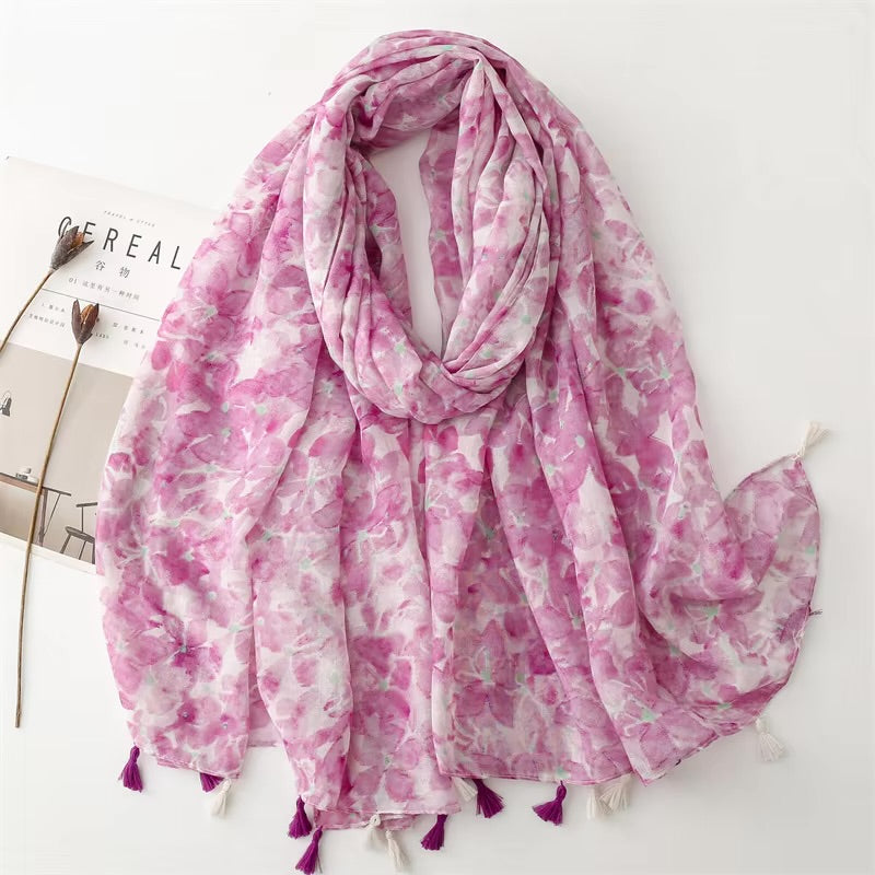 Petals Cotton Viscose Scarf