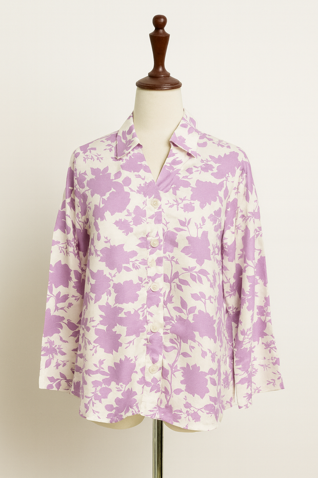 Printed Oversized Flowy Shirt