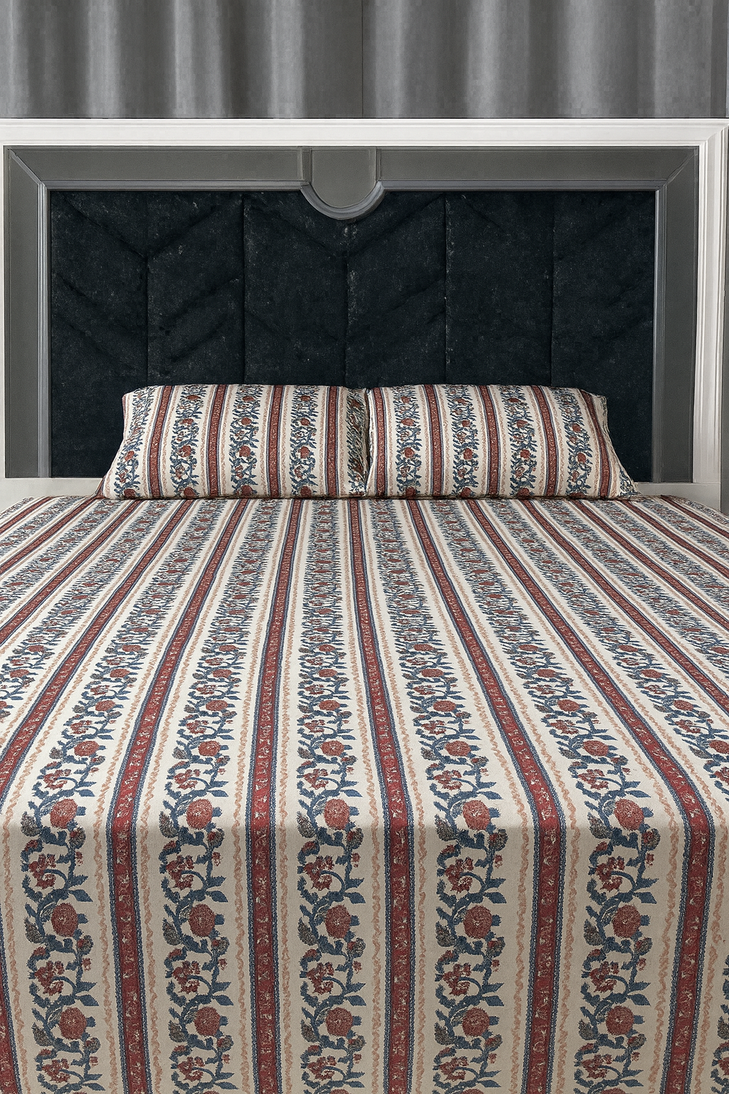 Premium Quality Floral Striped Bedsheet