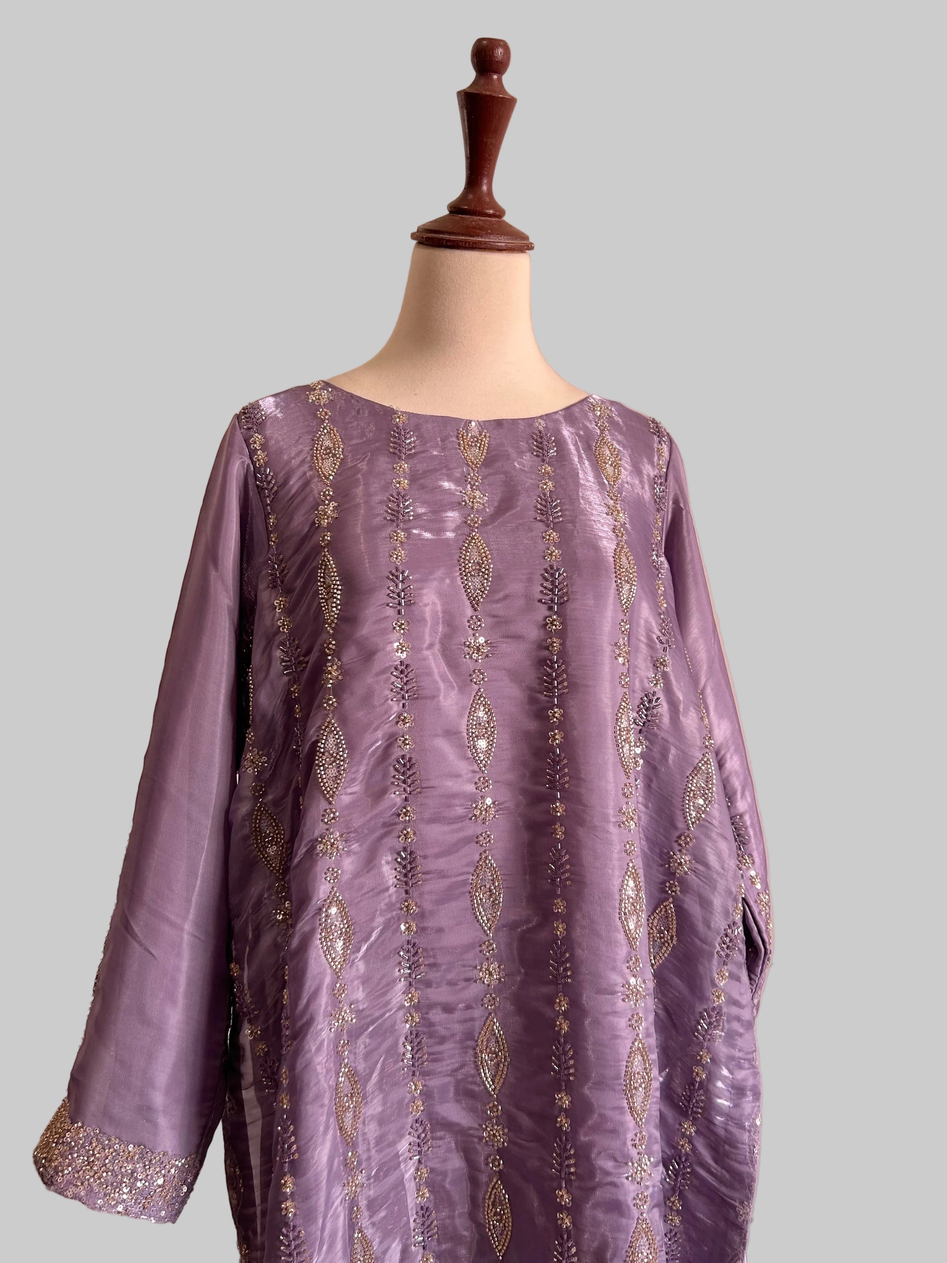 Nelofar A. Double Layered Kaftan with Heavy Embellishments