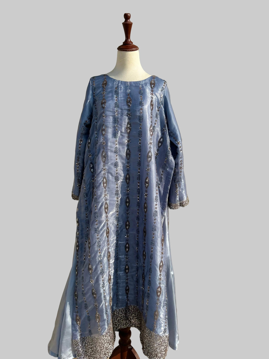Nelofar A. Double Layered Kaftan with Heavy Embellishments