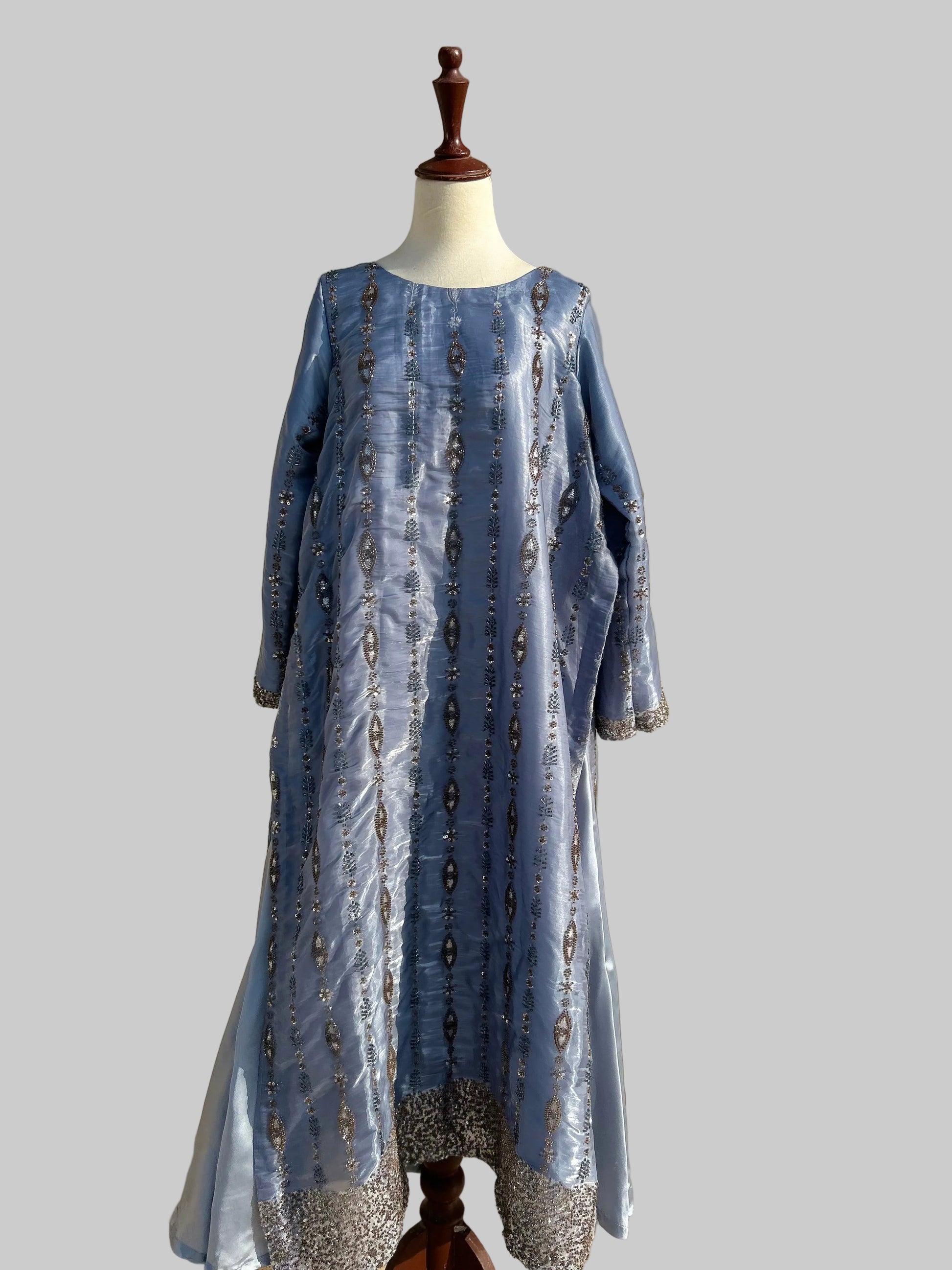 Nelofar A. Double Layered Kaftan with Heavy Embellishments