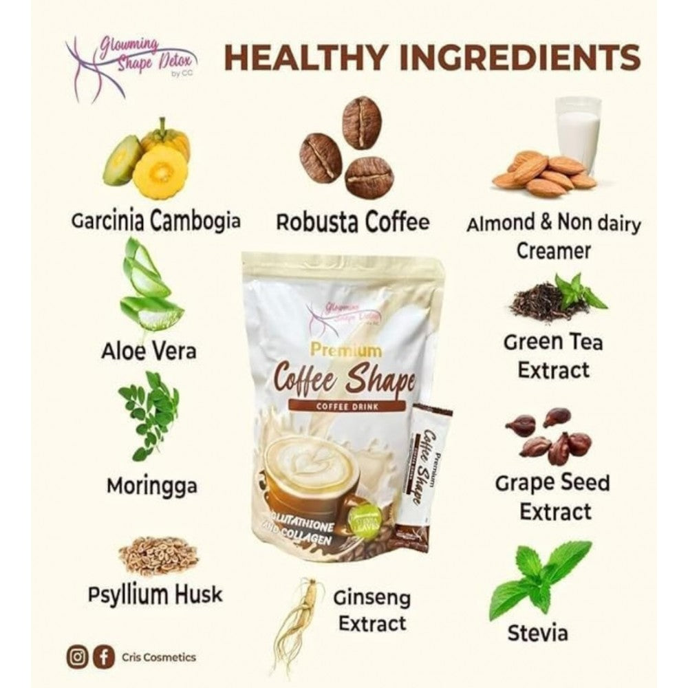 Cris Cosmetics Premium Coffee Shape Coffee Drink 10 Sachets