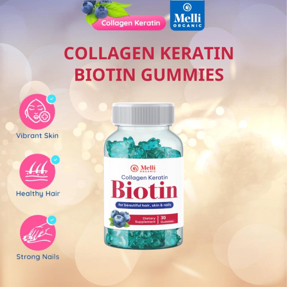 Melli Organic Collagen Keratin Biotin Gummies