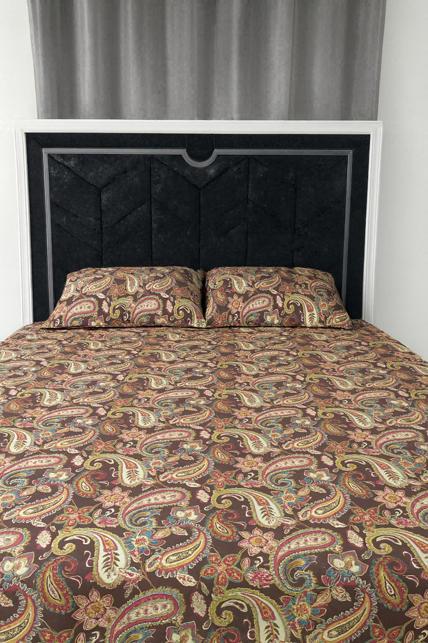 Premium Quality Paslay Brown Bedsheet