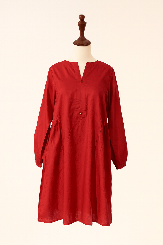 Solid Jacquard Kurti