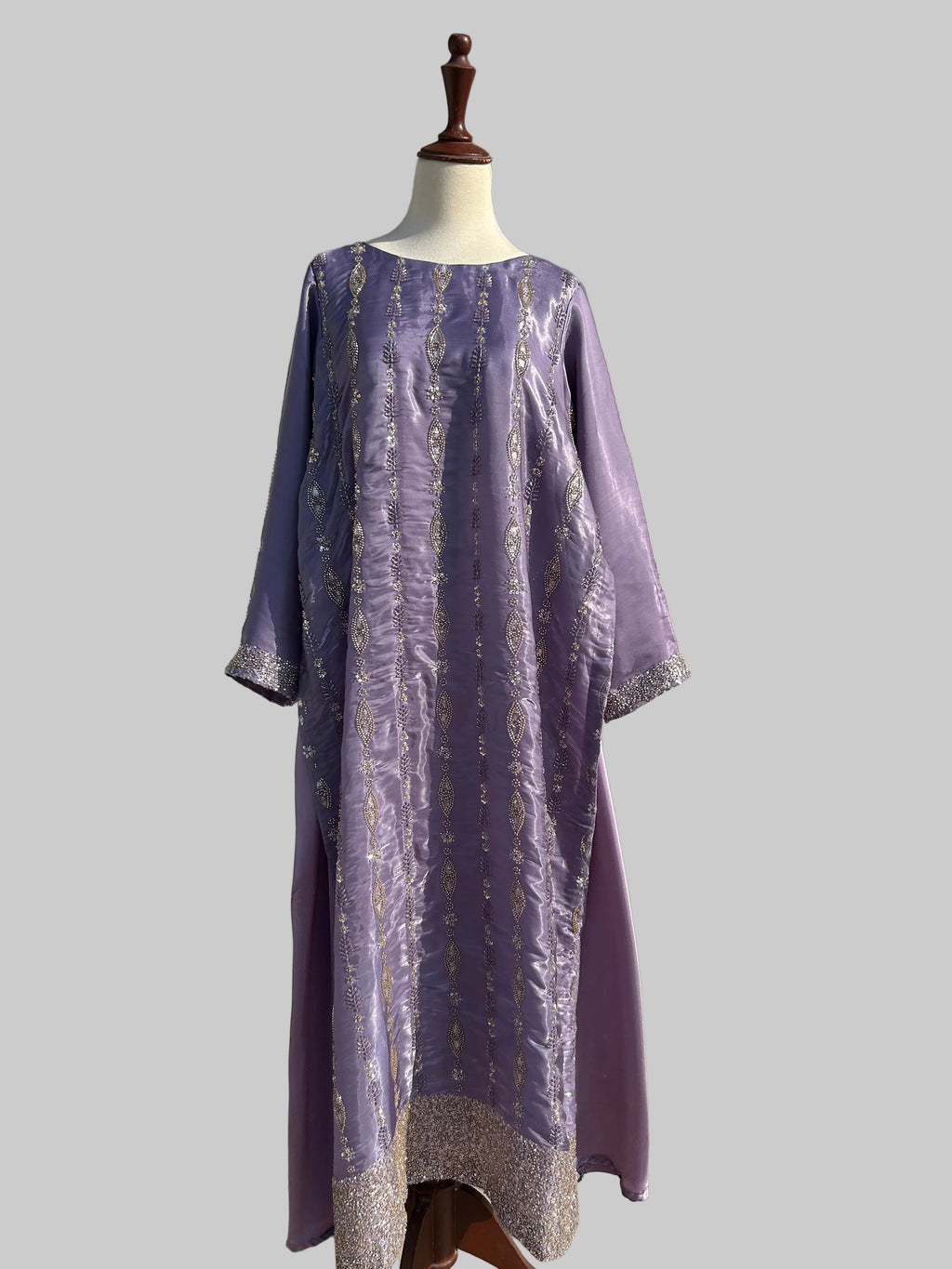 Nelofar A. Double Layered Kaftan with Heavy Embellishments