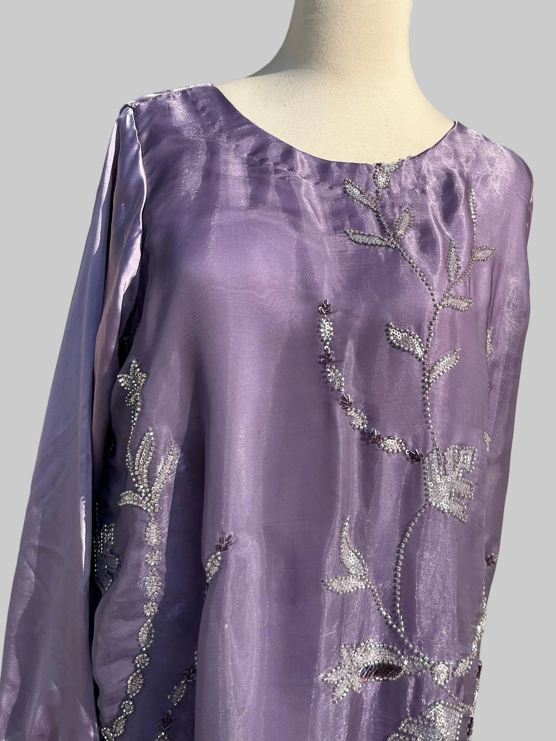 Nelofar A. Double Layered Kaftan with Heavy Embellishments