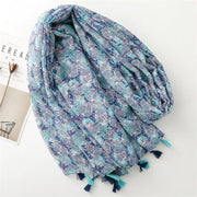 Blue Pomegranate Cotton Viscose Scarf