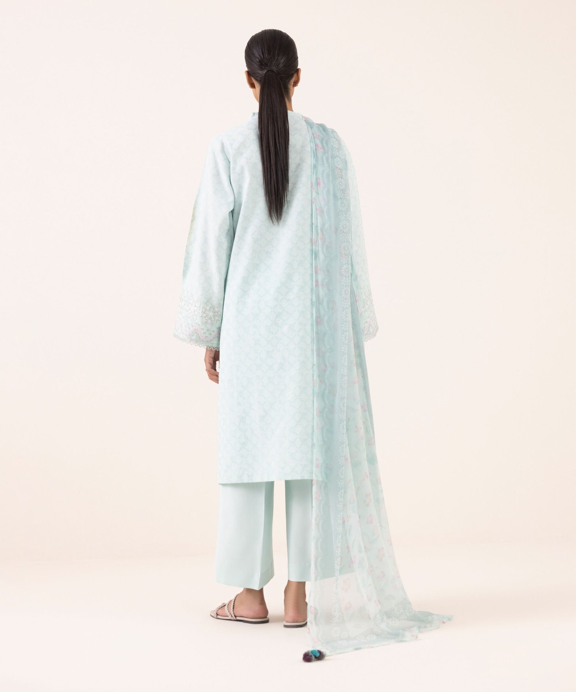Sapphire Three Piece Embroidered Jacquard Suit