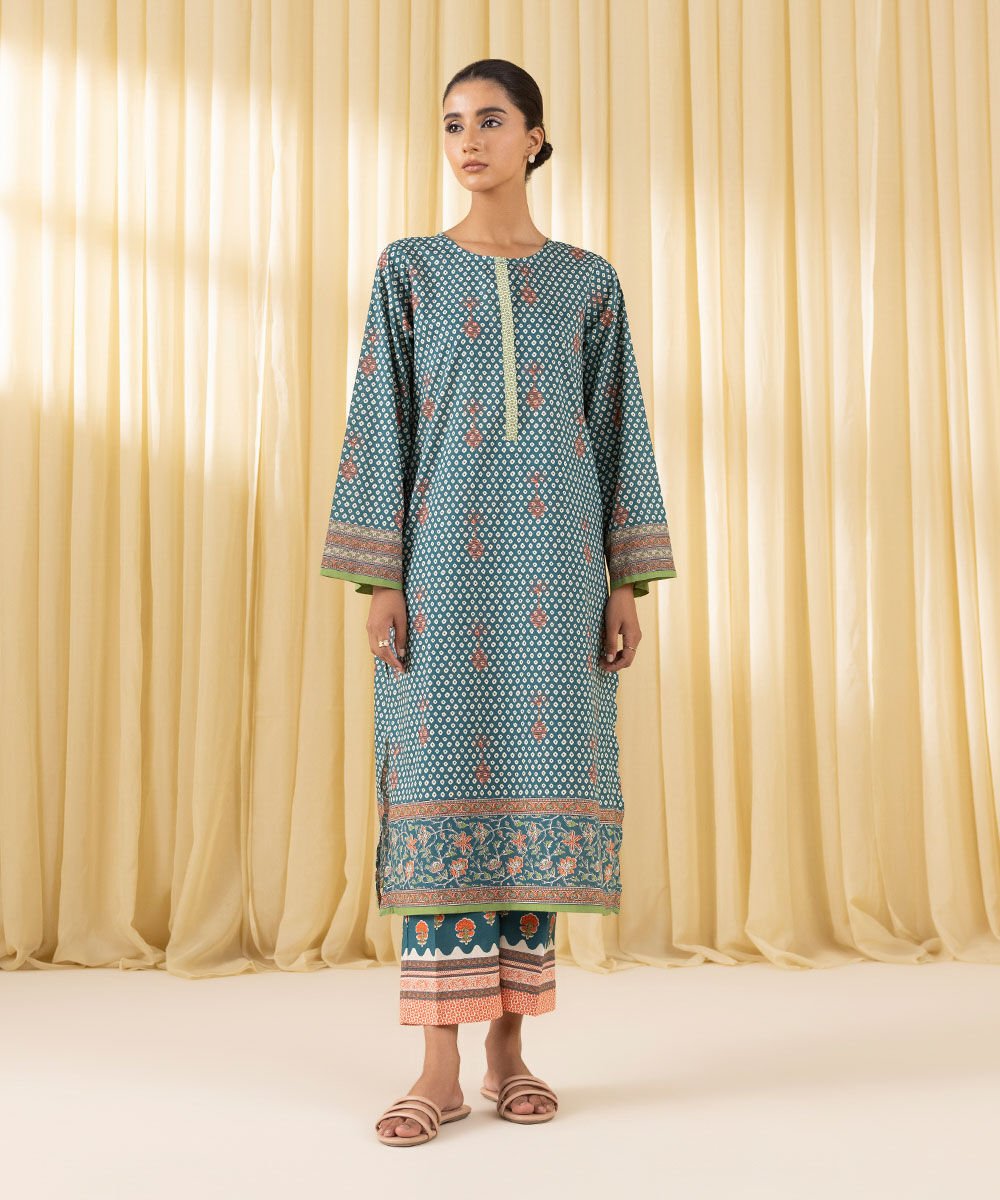 Sapphire Two Piece Lawn Suit