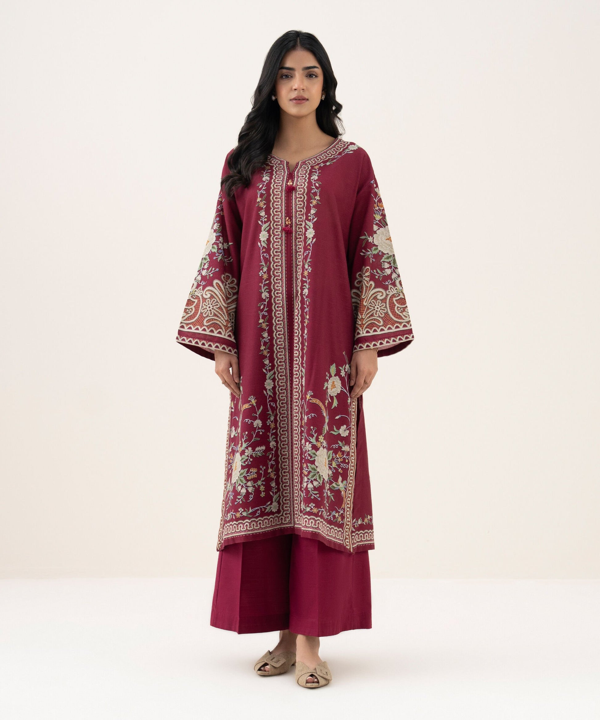 Sapphire Printed Three Piece Cotton Suit