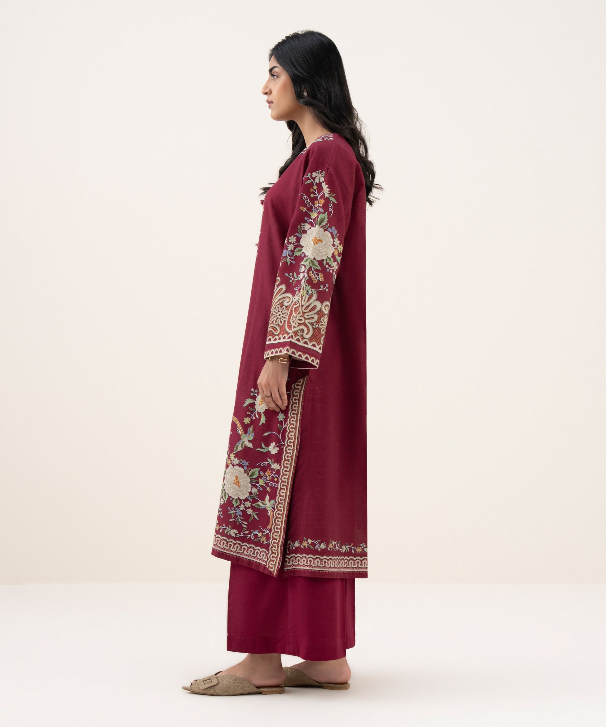 Sapphire Printed Three Piece Cotton Suit