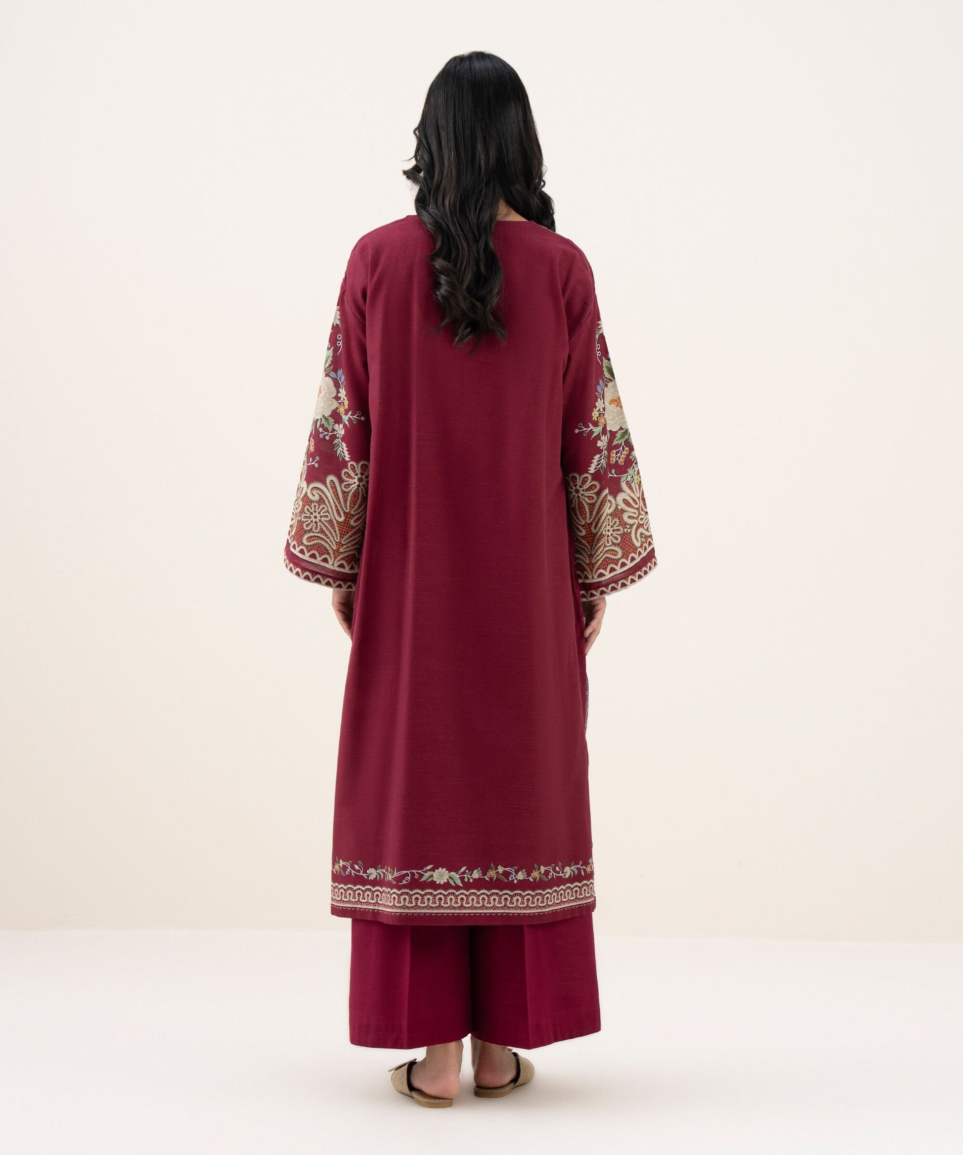 Sapphire Printed Three Piece Cotton Suit