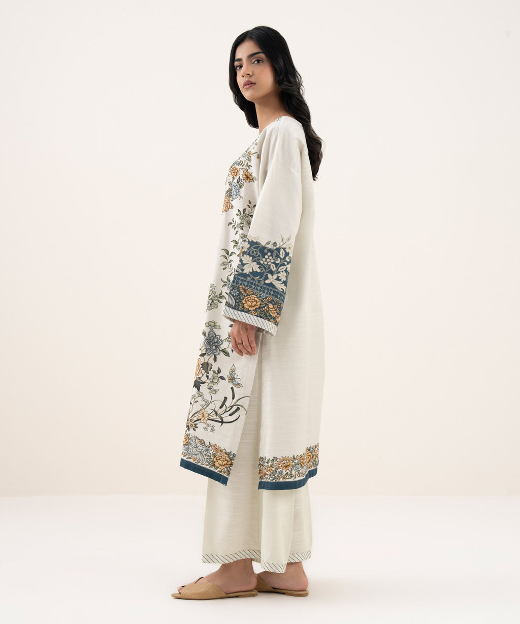 Sapphire Printed Three Piece Cotton Suit