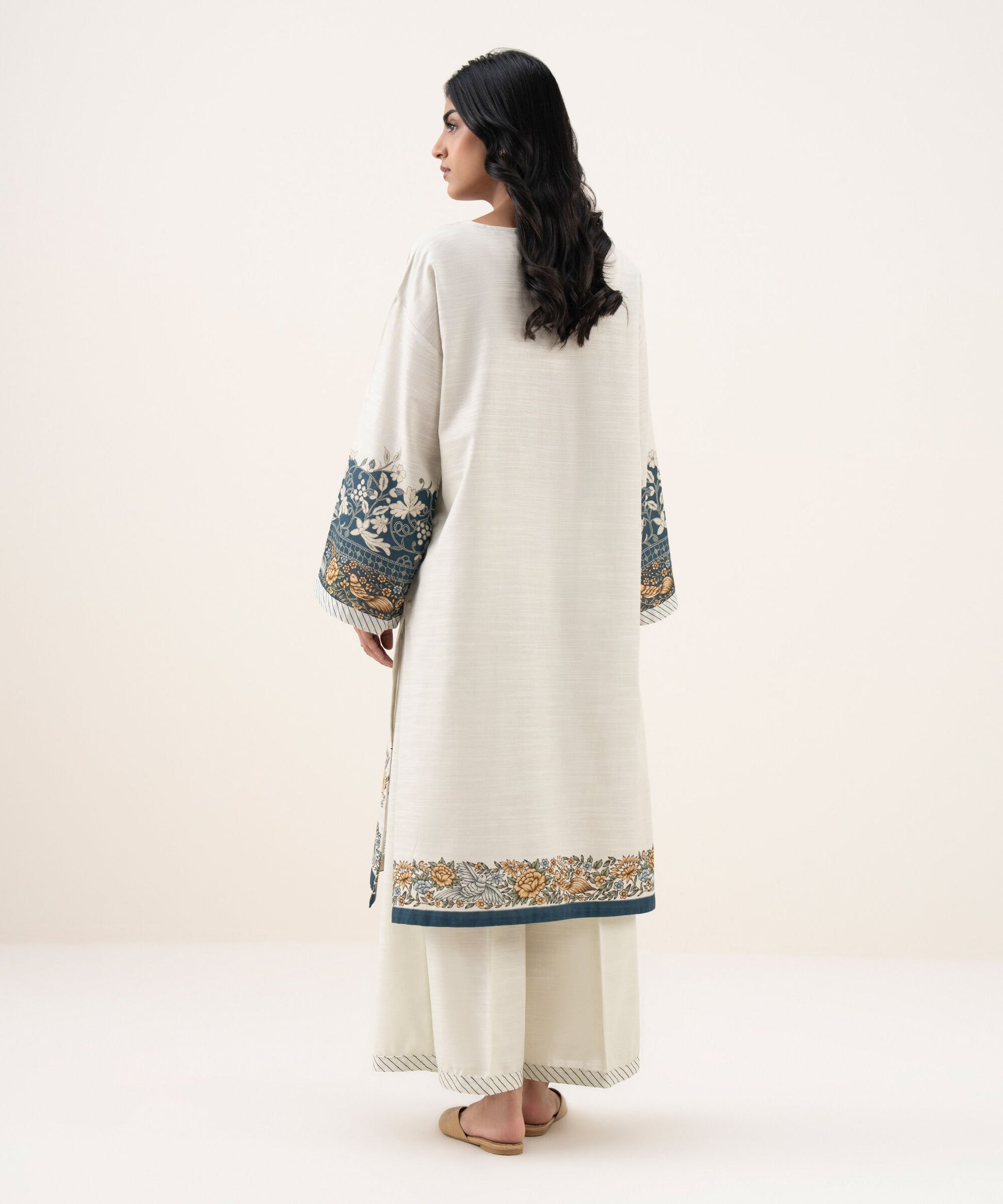 Sapphire Printed Three Piece Cotton Suit