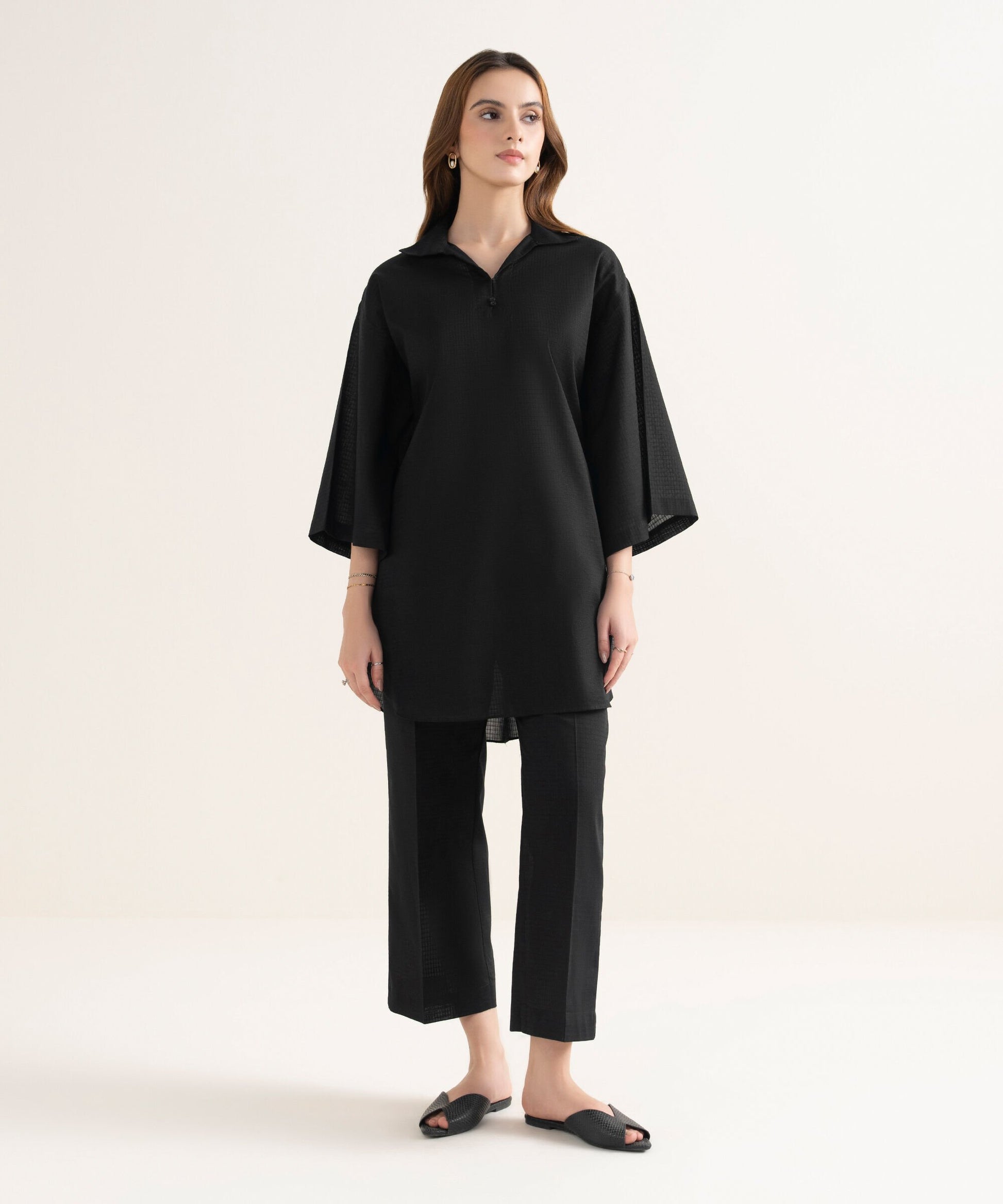 Sapphire Two Piece Solid Cotton Suit