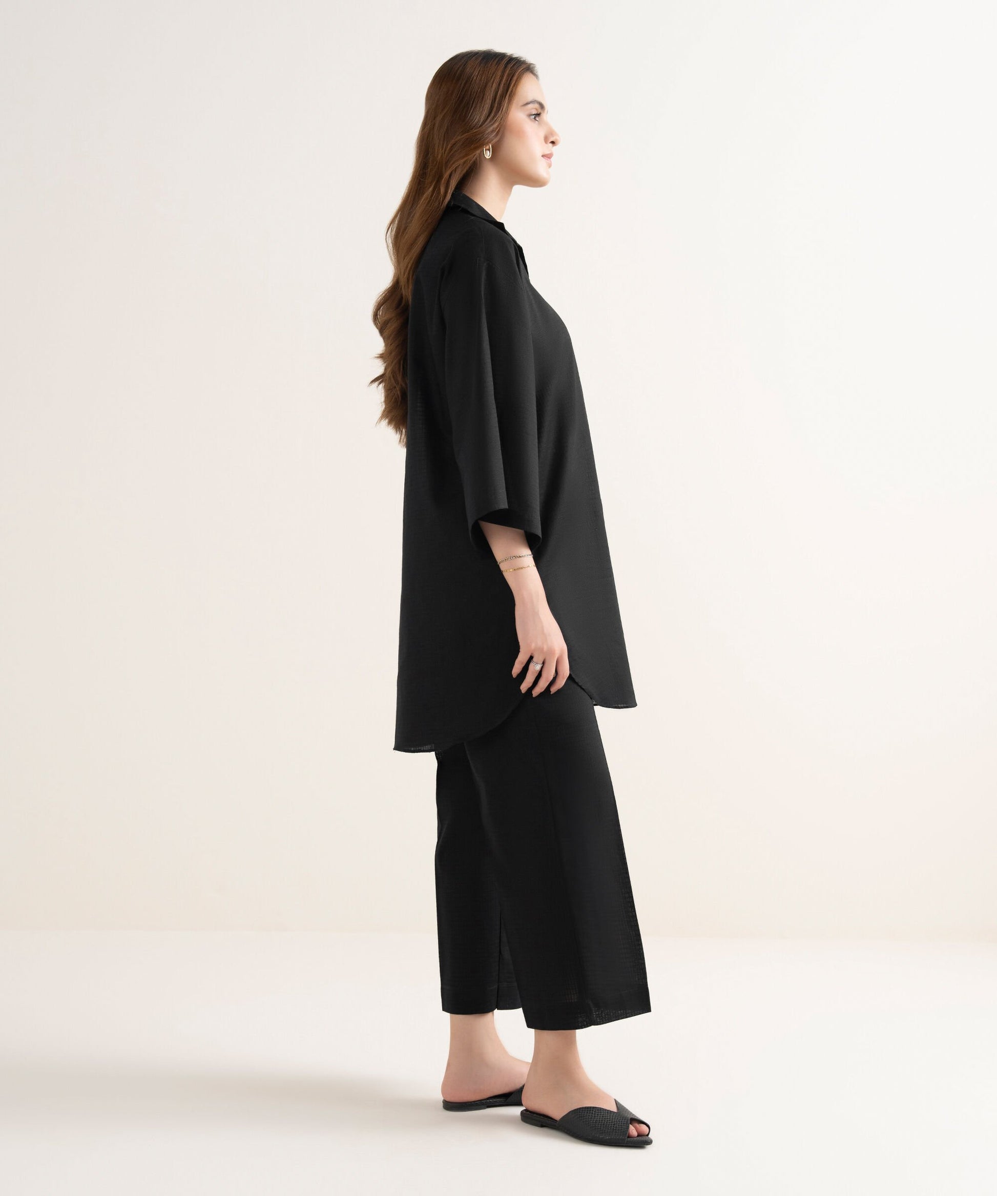 Sapphire Two Piece Solid Cotton Suit