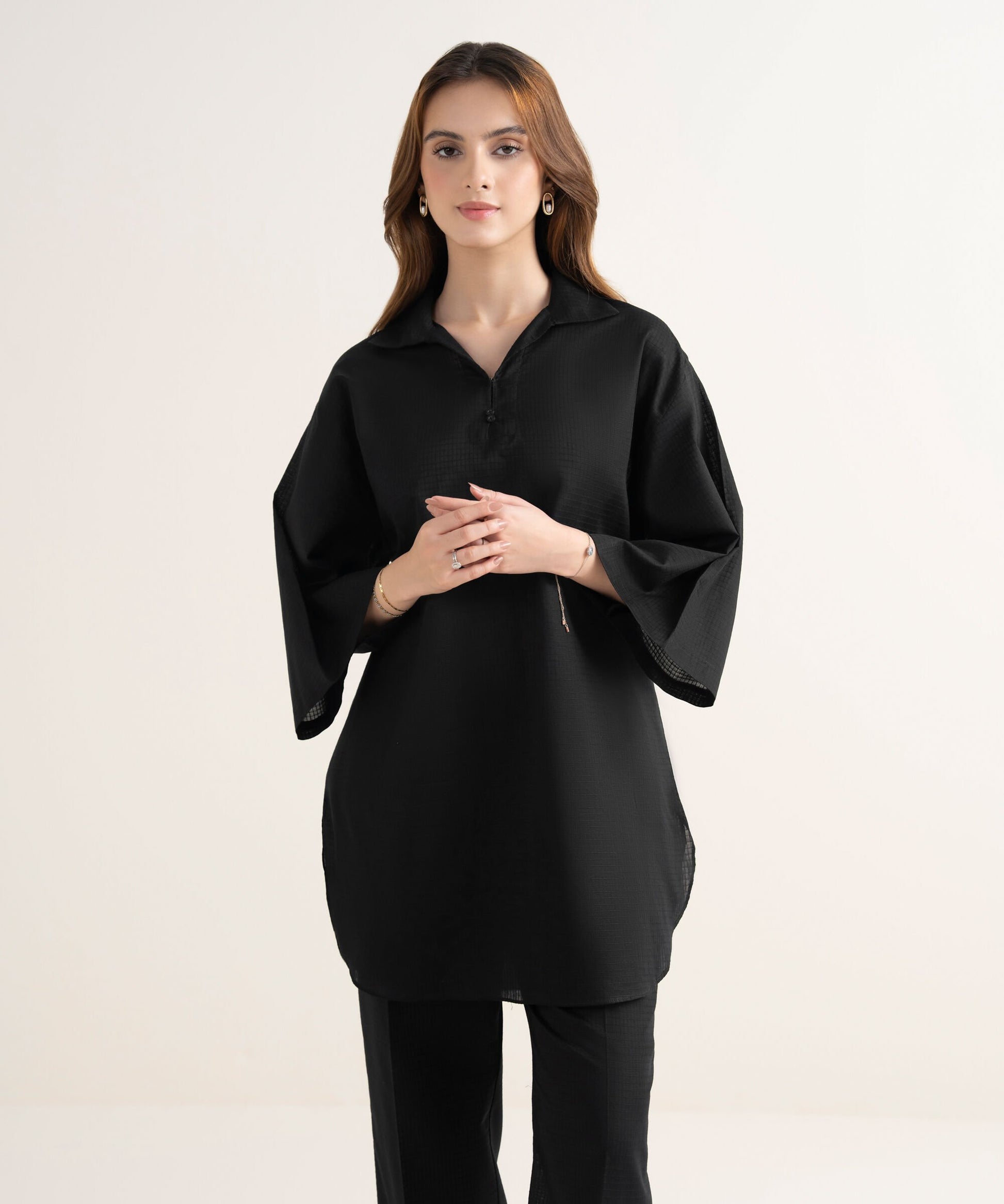 Sapphire Two Piece Solid Cotton Suit