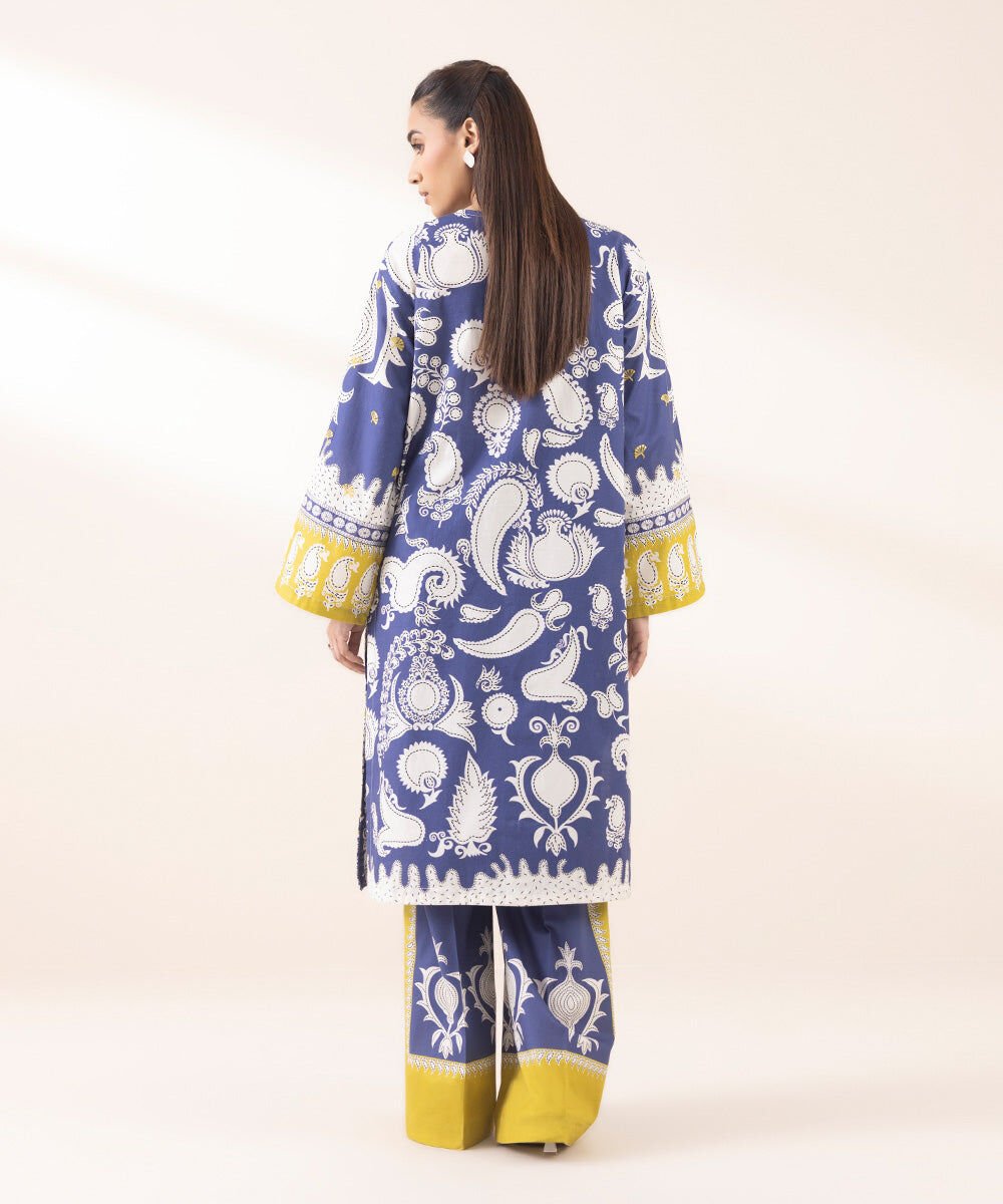 Sapphire Embroidered Three Piece Cambric Suit