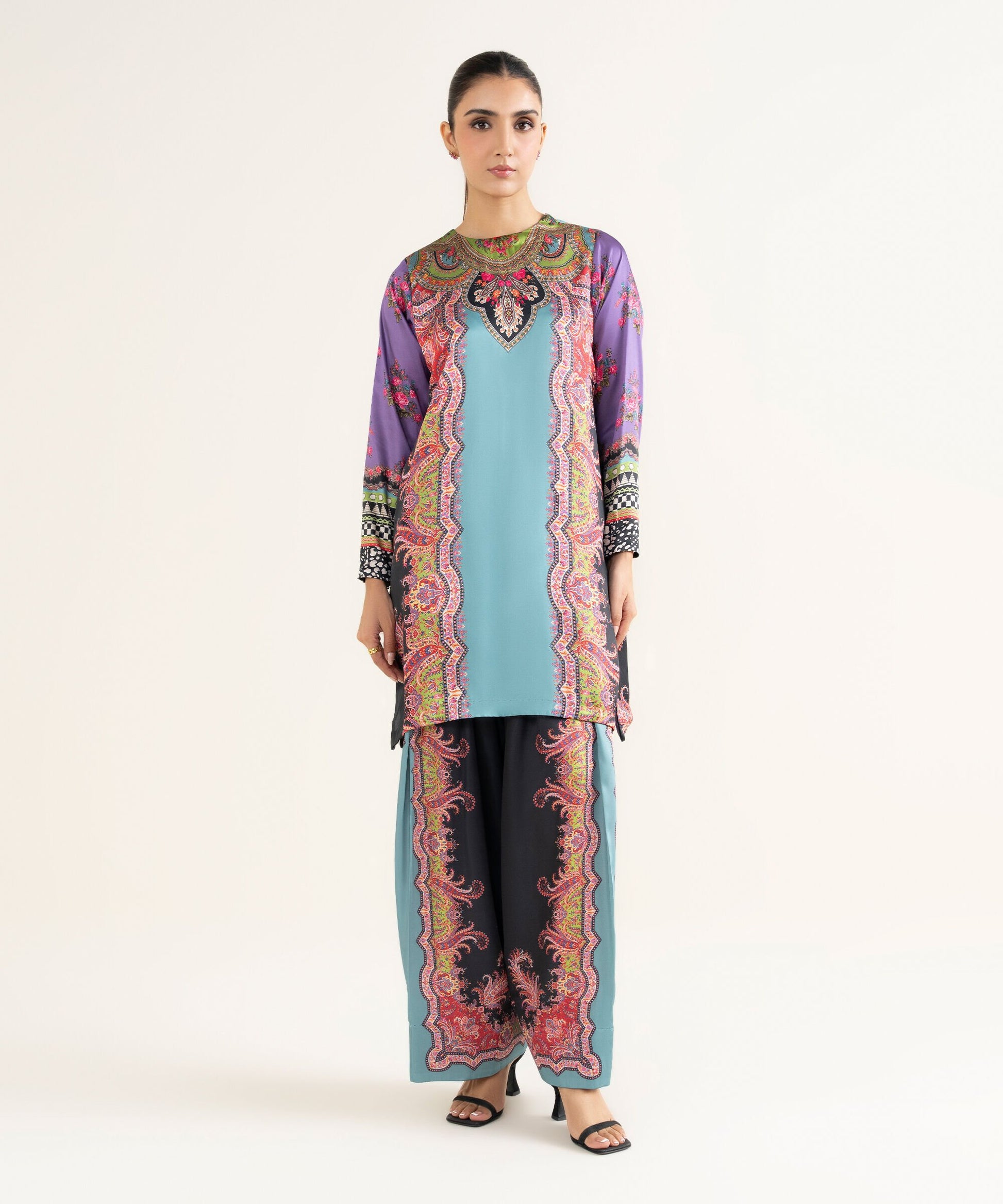 Sapphire Three Piece Silk Suit