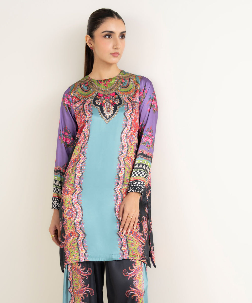 Sapphire Three Piece Silk Suit