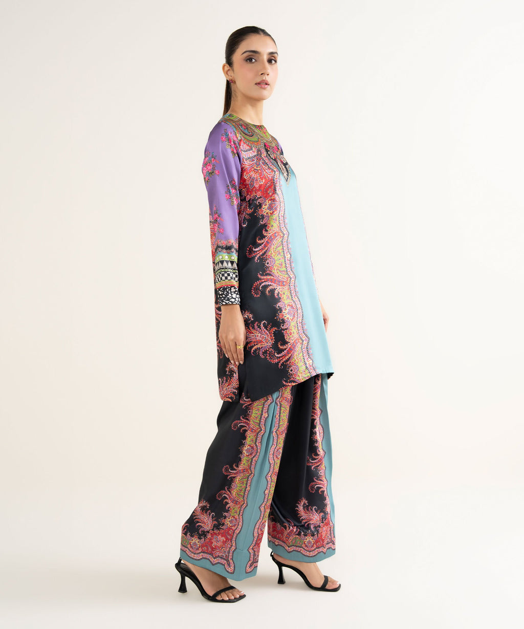 Sapphire Three Piece Silk Suit