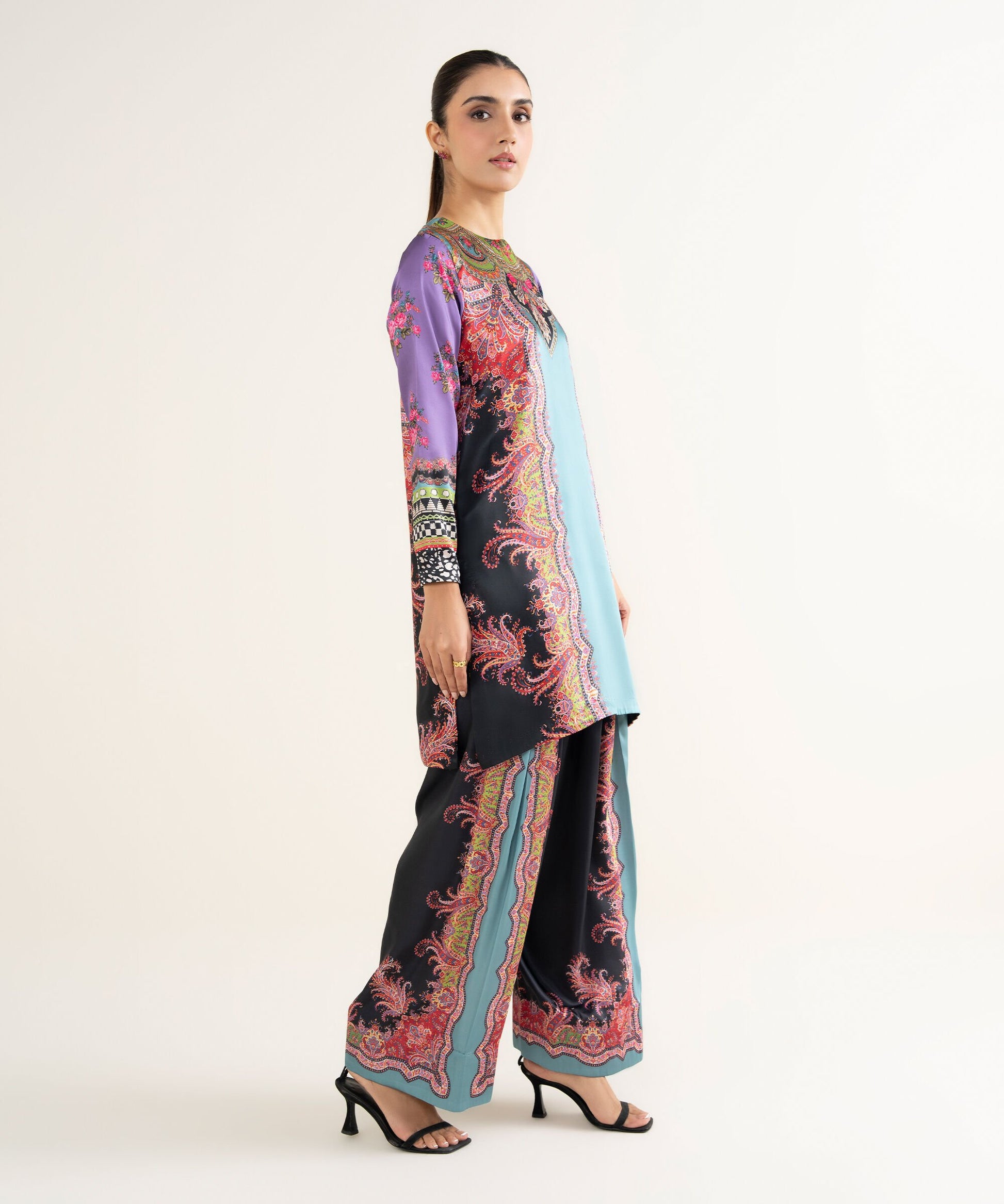 Sapphire Three Piece Silk Suit