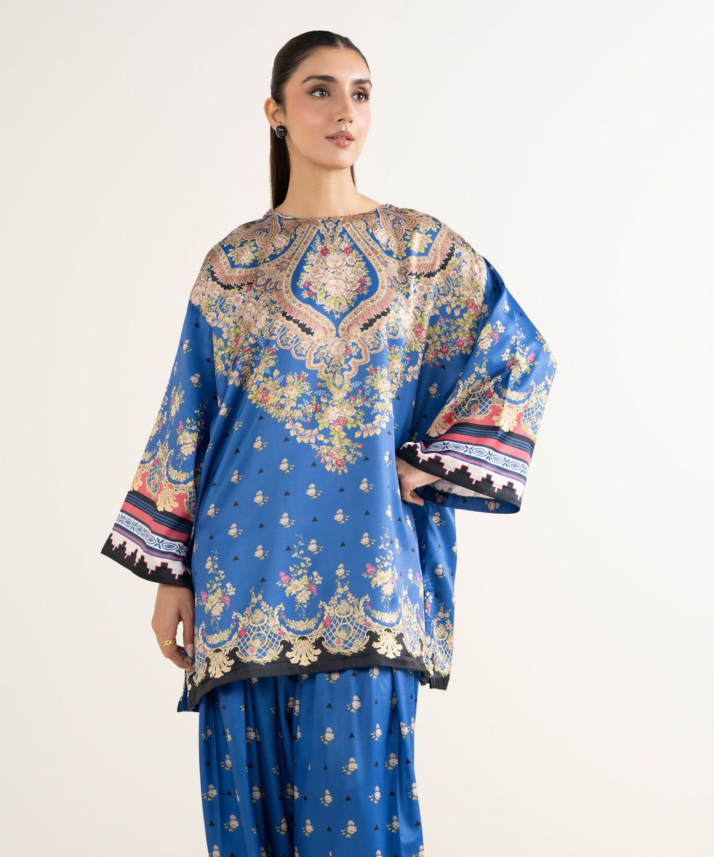 Sapphire Three Piece Silk Suit