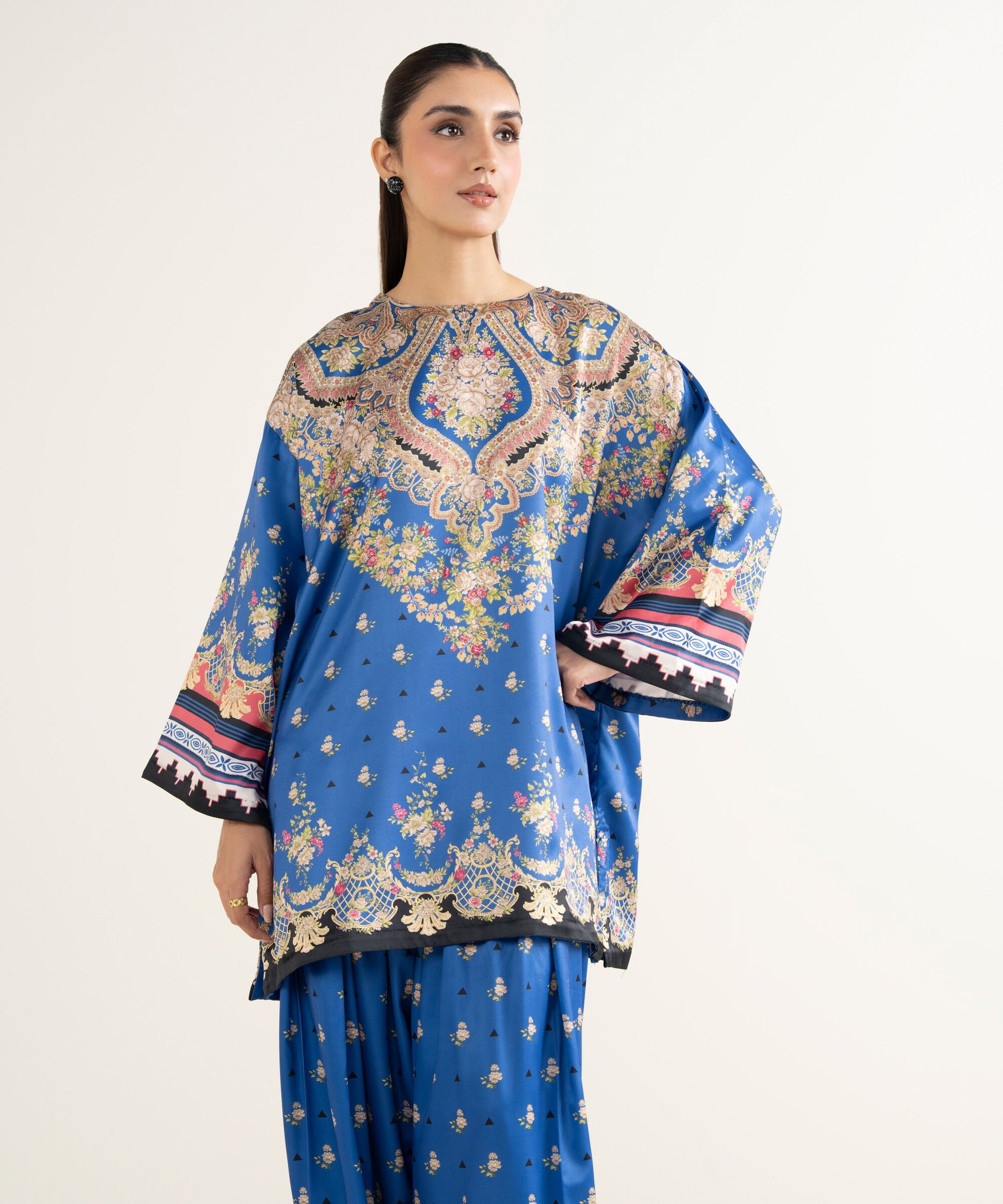 Sapphire Three Piece Silk Suit