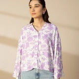 Printed Oversized Flowy Shirt