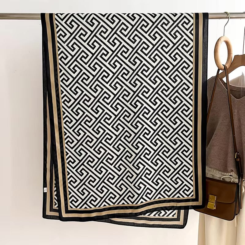 Geometry Print Woolen Scarf