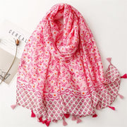 Floral Cotton Viscose Scarf