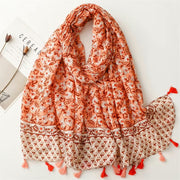 Floral Cotton Viscose Scarf
