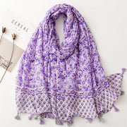 Floral Cotton Viscose Scarf