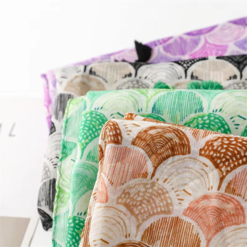Beach Shells Cotton Viscose Scarf