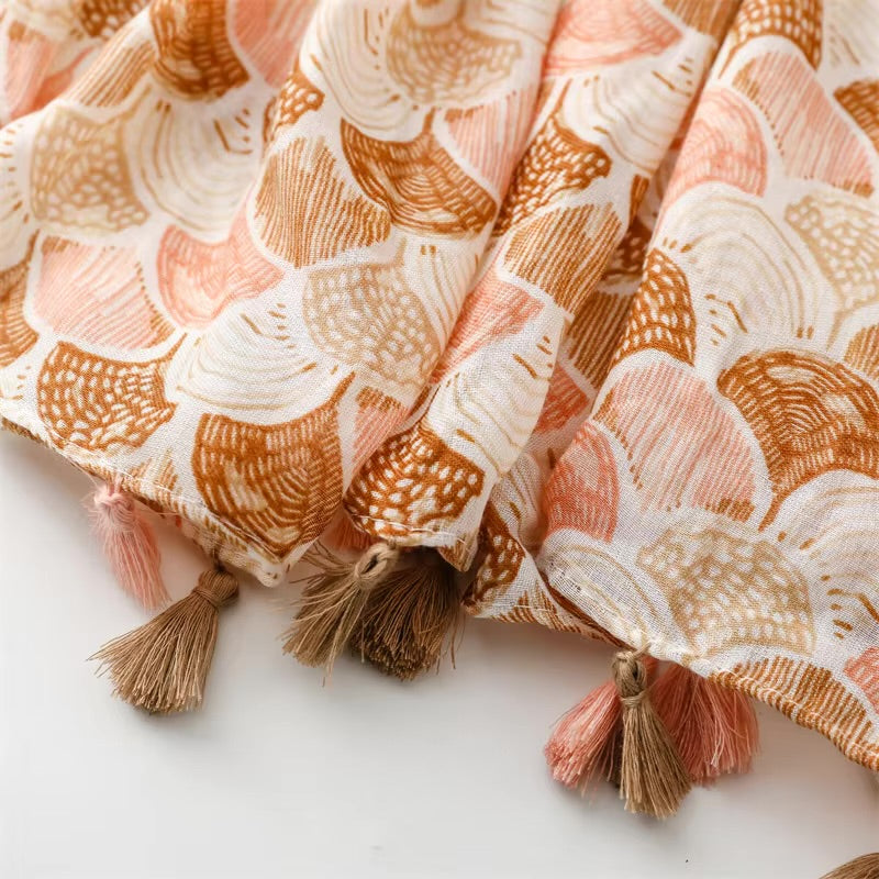 Beach Shells Cotton Viscose Scarf