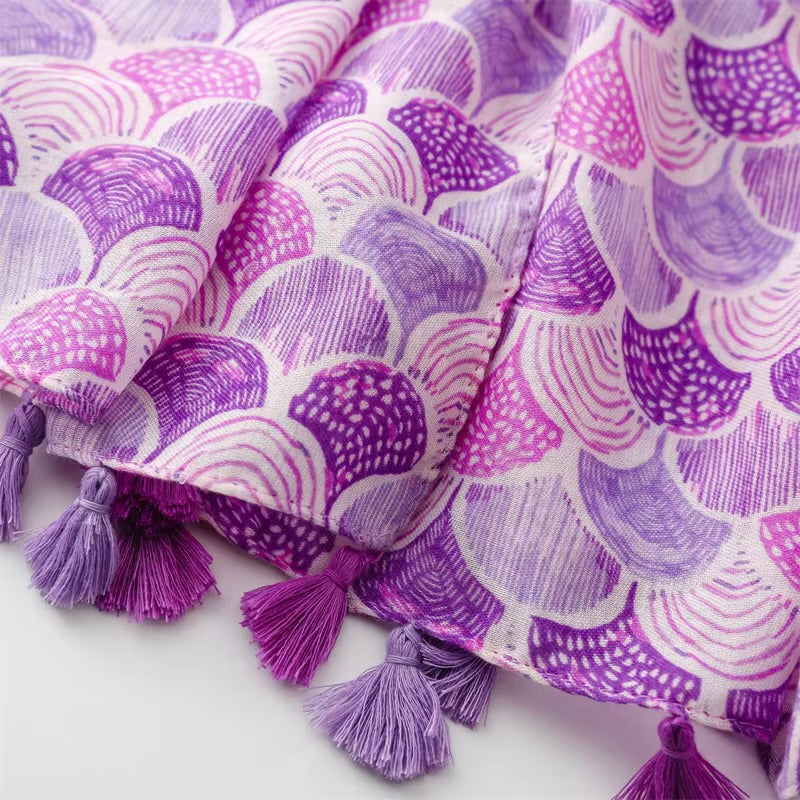Beach Shells Cotton Viscose Scarf