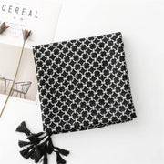 Black Geometry Cotton Viscose Scarf