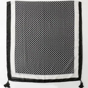 Black Geometry Cotton Viscose Scarf