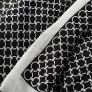 Black Geometry Cotton Viscose Scarf