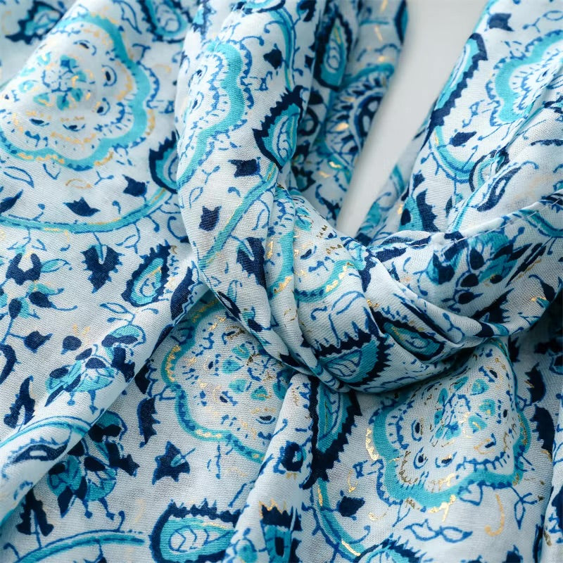 Floral Paisley Cotton Viscose Scarf