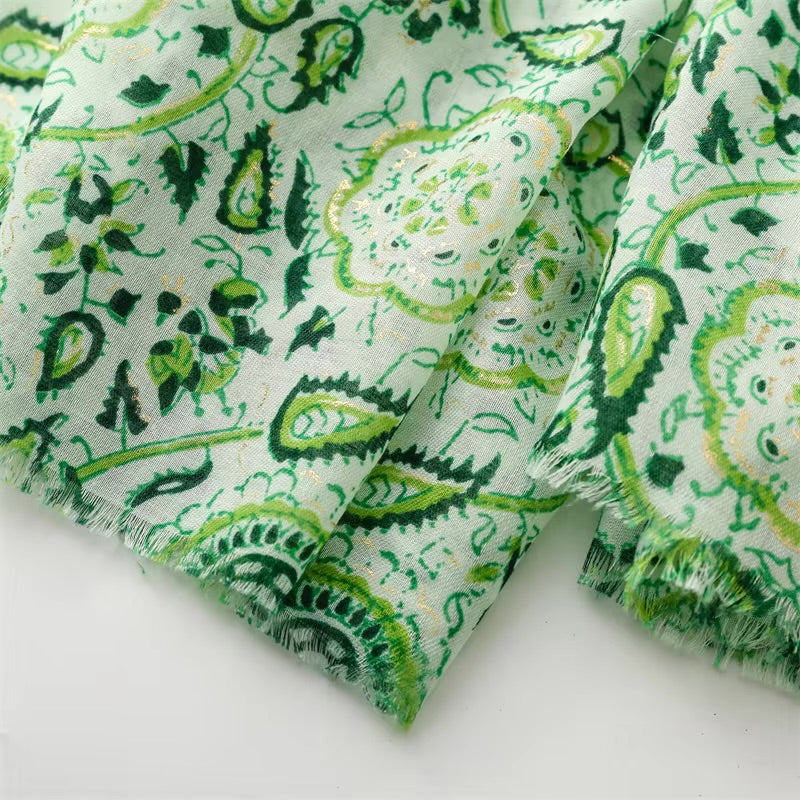 Floral Paisley Cotton Viscose Scarf