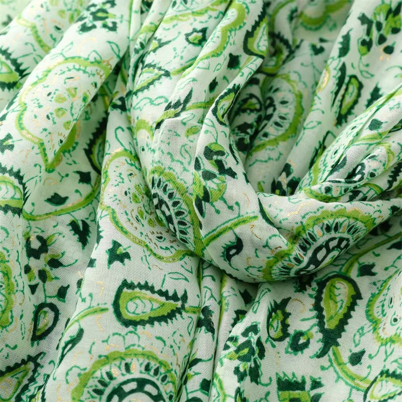 Floral Paisley Cotton Viscose Scarf