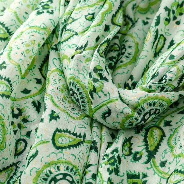 Floral Paisley Cotton Viscose Scarf