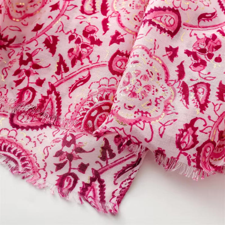 Floral Paisley Cotton Viscose Scarf