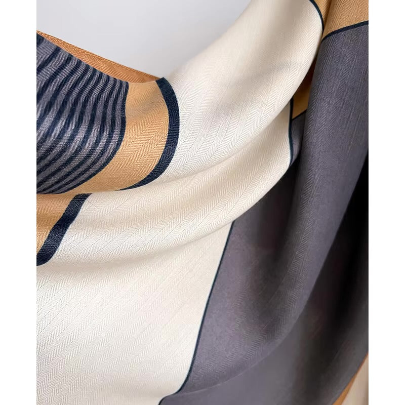 Geometric Blocks Cotton Woolen Scarf