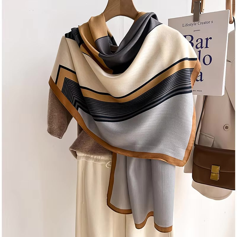 Geometric Blocks Cotton Woolen Scarf