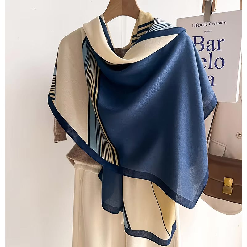Geometric Blocks Cotton Woolen Scarf