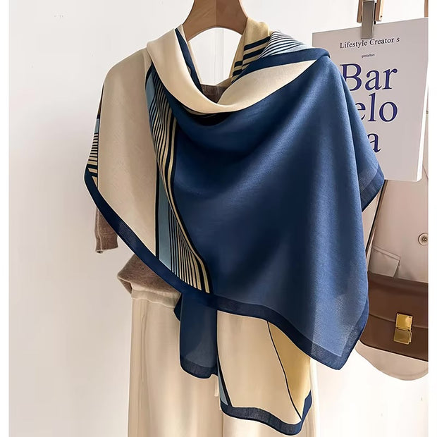 Geometric Blocks Cotton Woolen Scarf